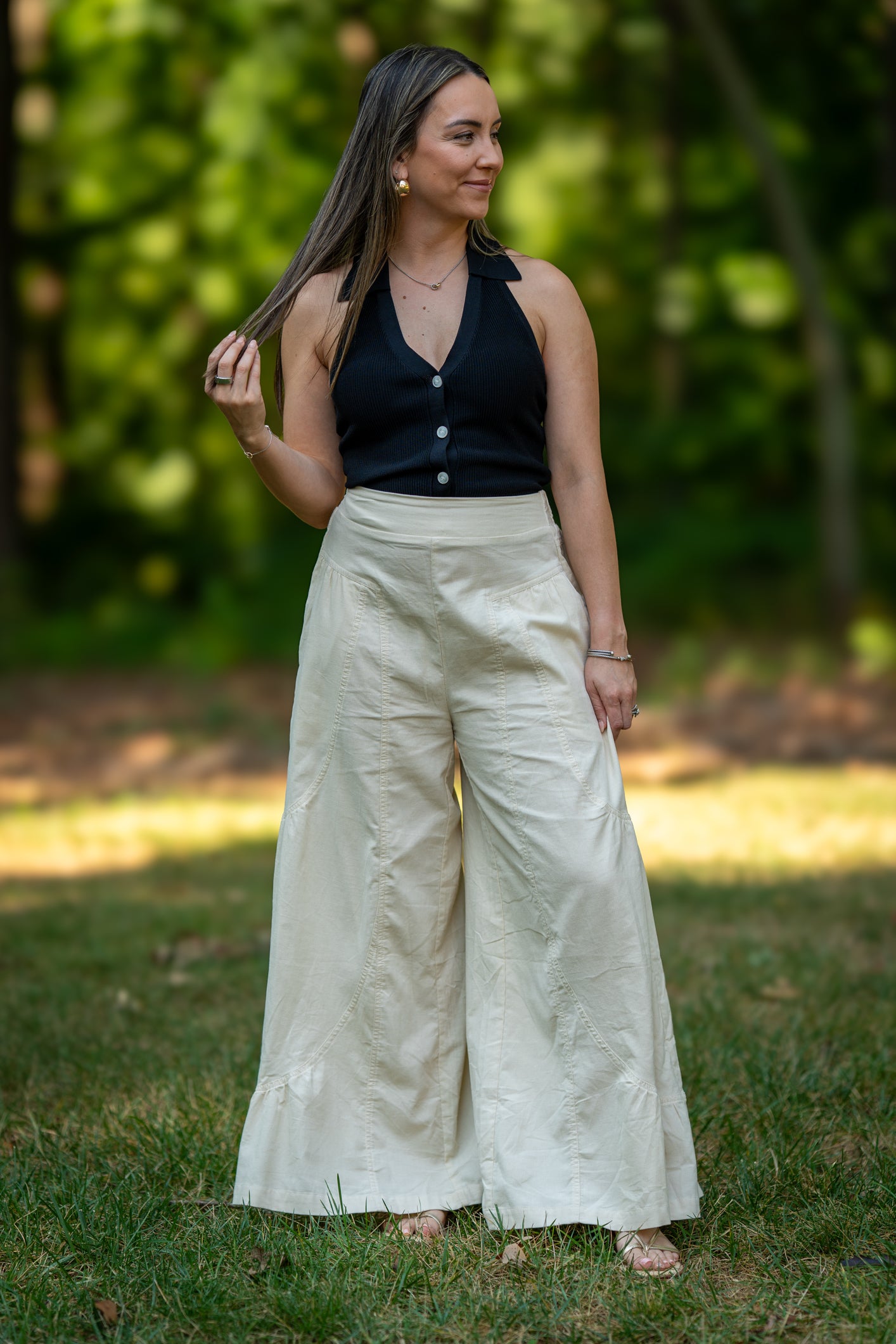 Wide Leg Ruffle Pants