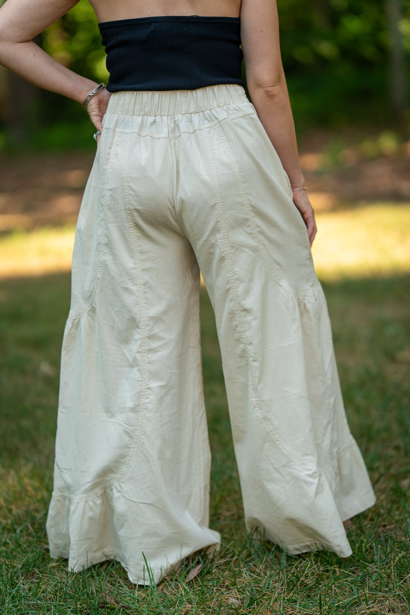 Wide Leg Ruffle Pants