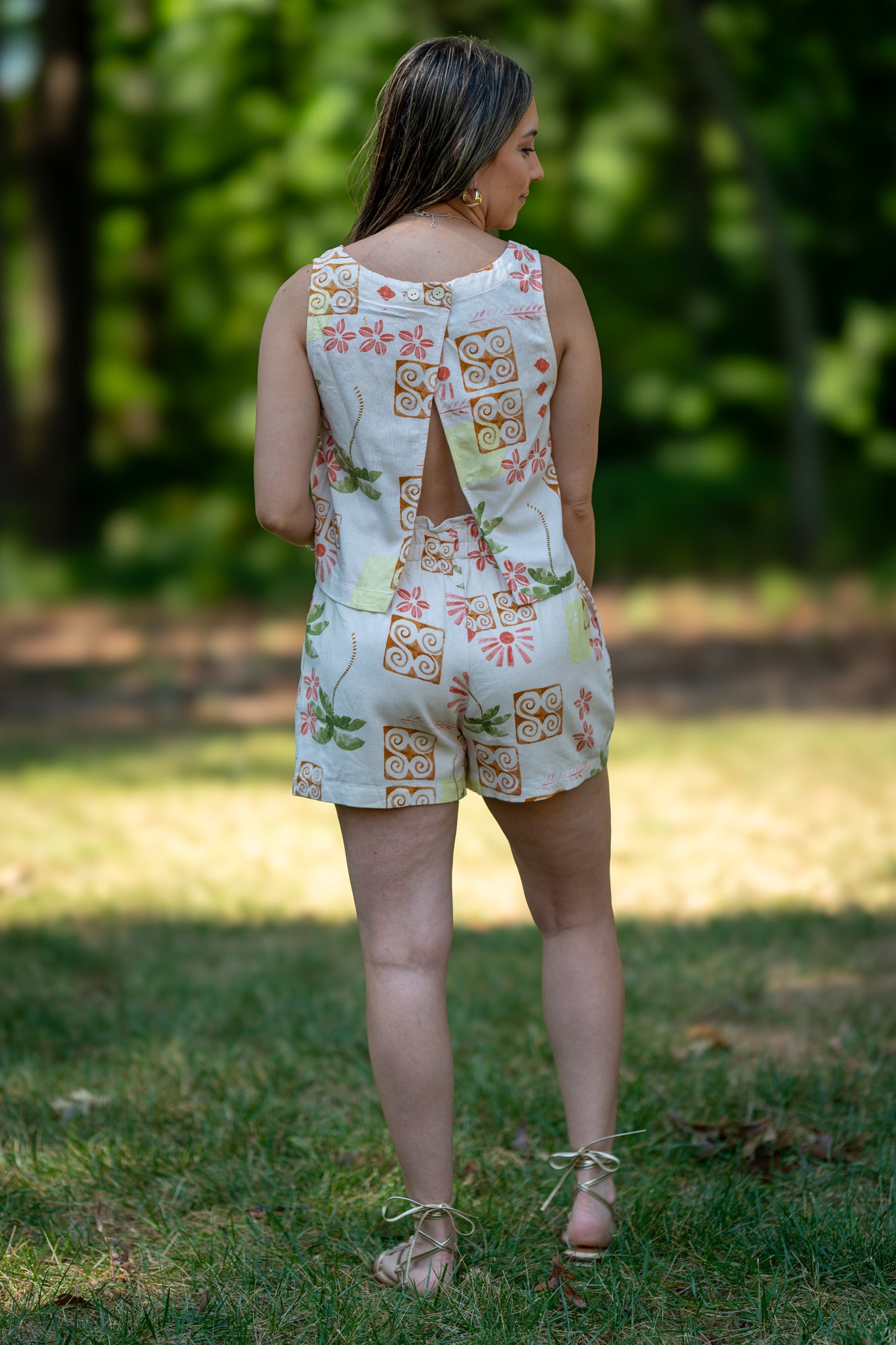 Printed Cropped Top and Short Set