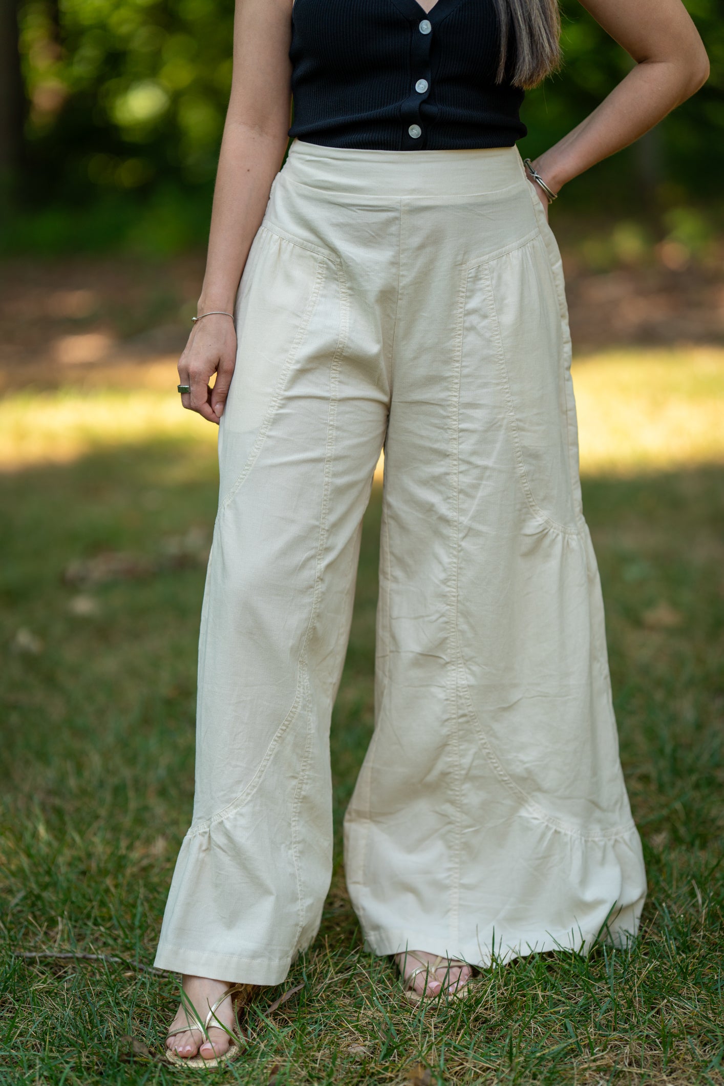 Wide Leg Ruffle Pants