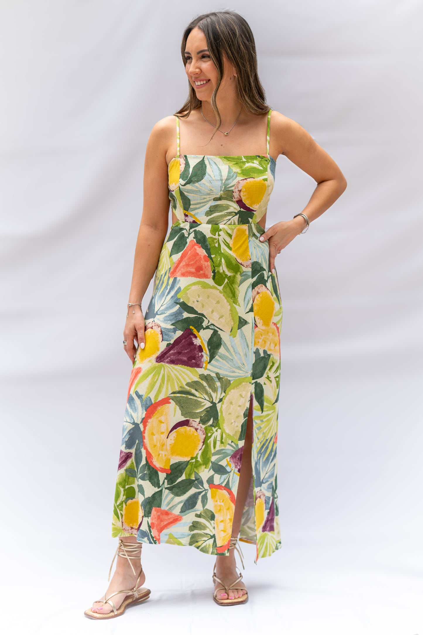 Border Print Maxi Dress