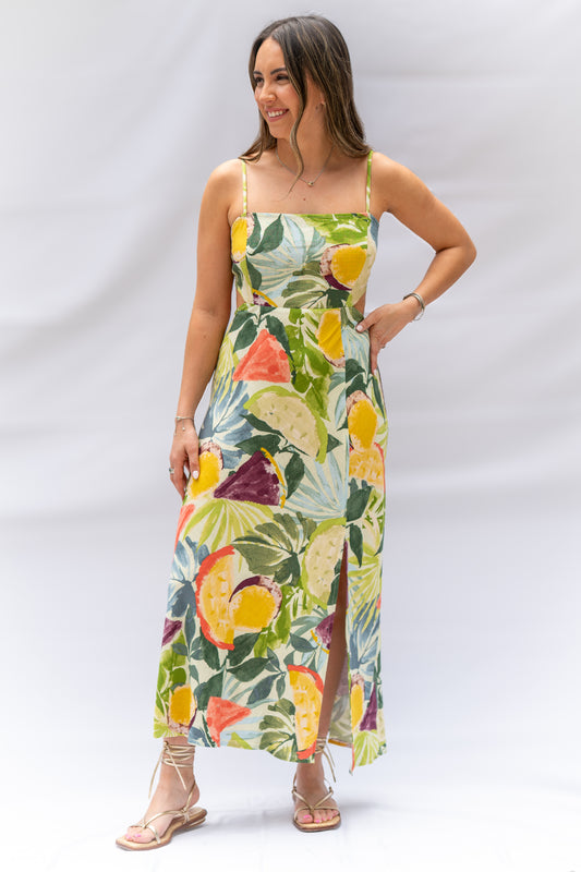 Border Print Maxi Dress
