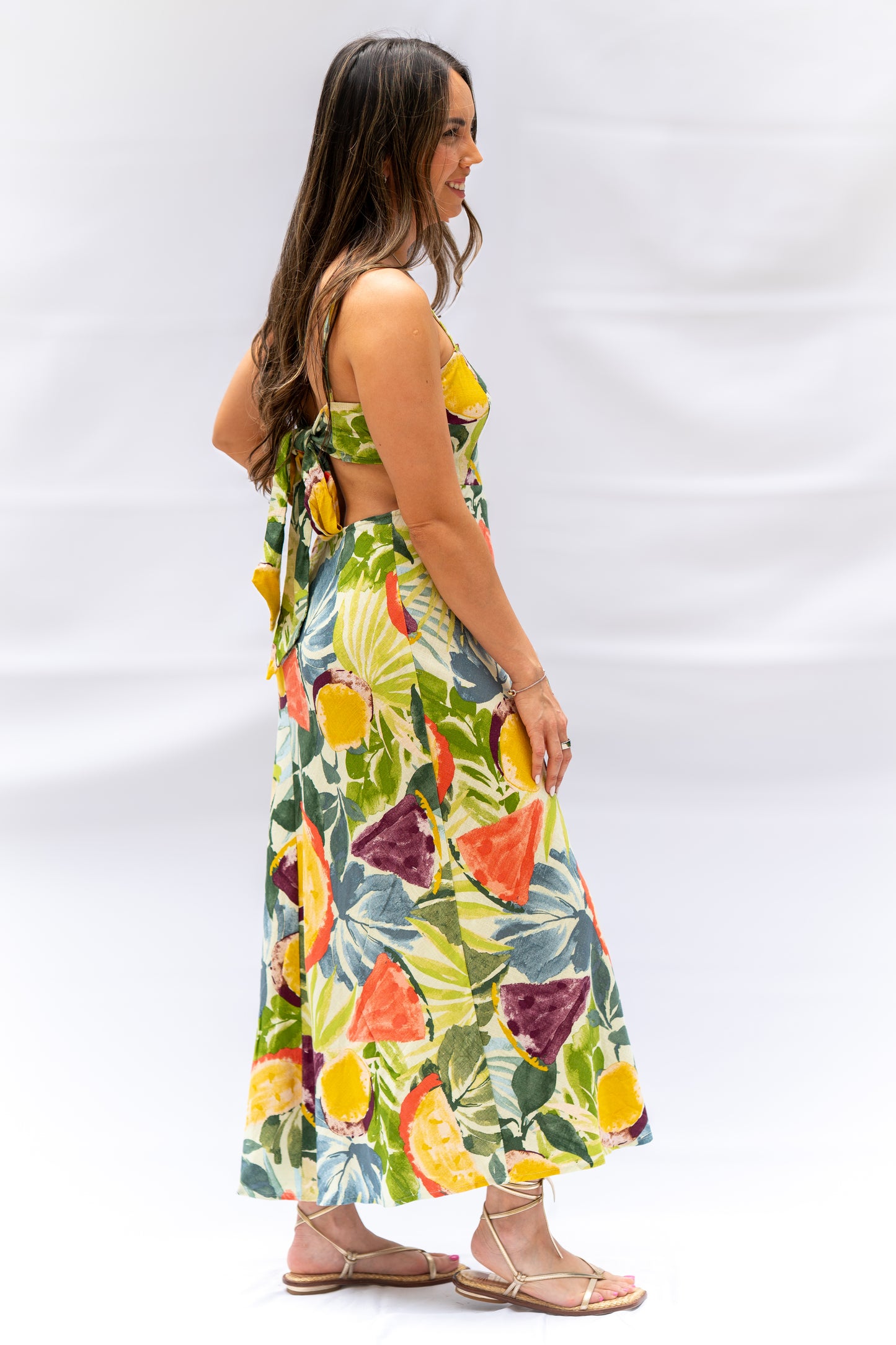 Border Print Maxi Dress