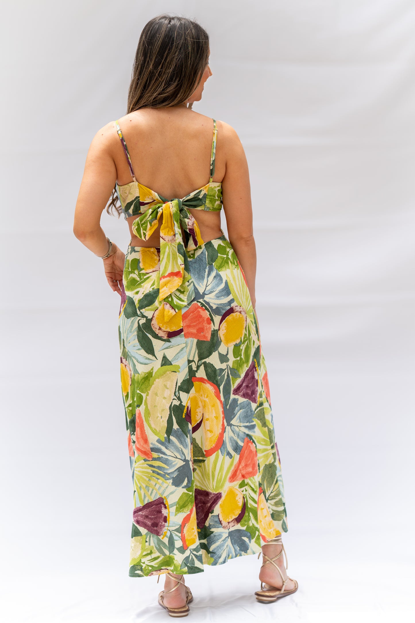 Border Print Maxi Dress