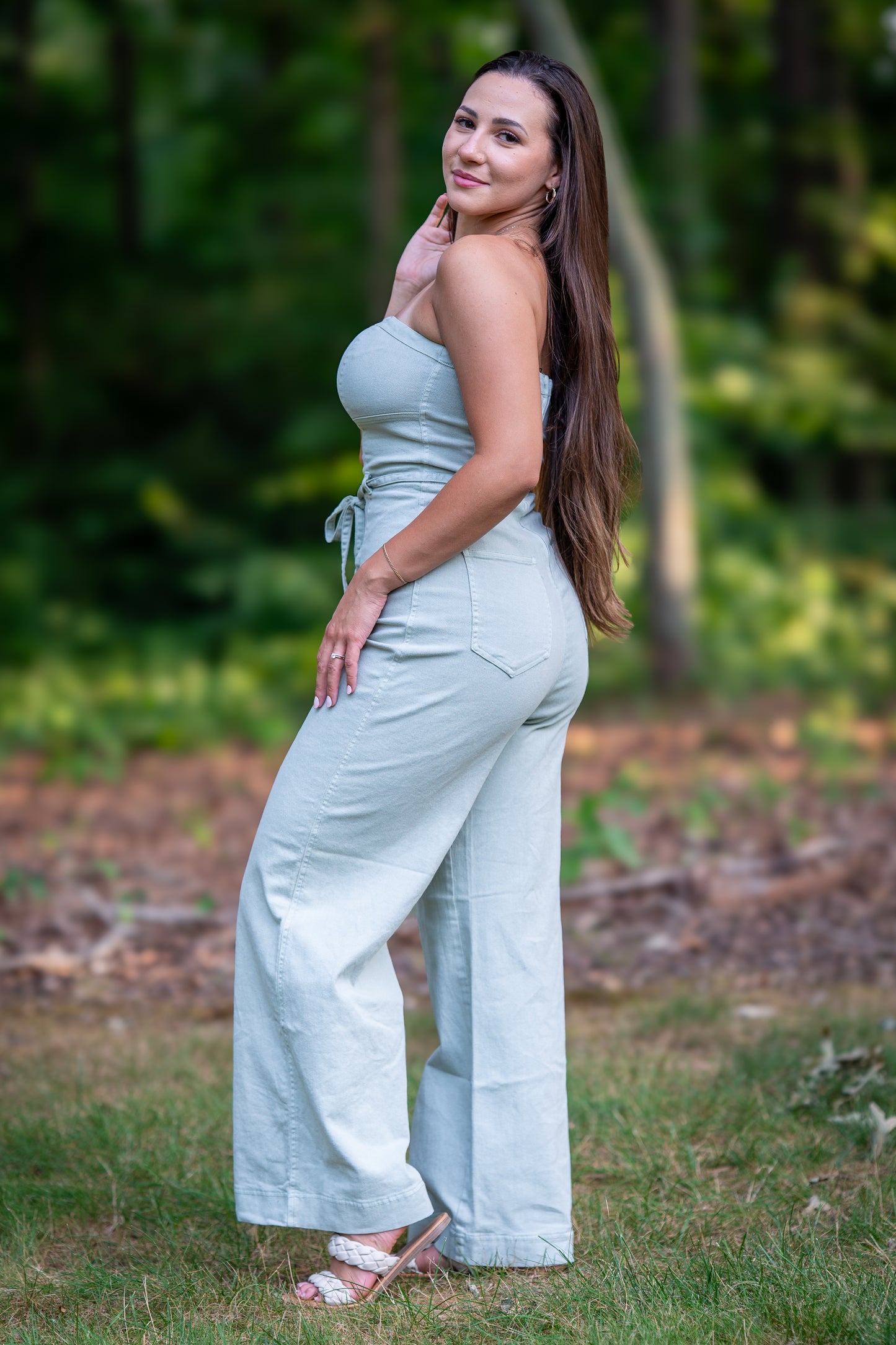 Strapless Denim Jumpsuit